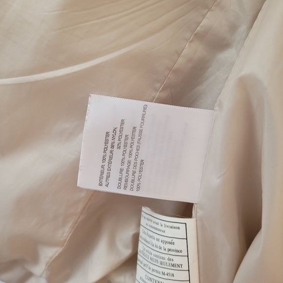 LAUNDRY BY SHELLI SEGAL Cream Beige Quilted Puffer Long Hooded Jacket - Picture 10 of 10